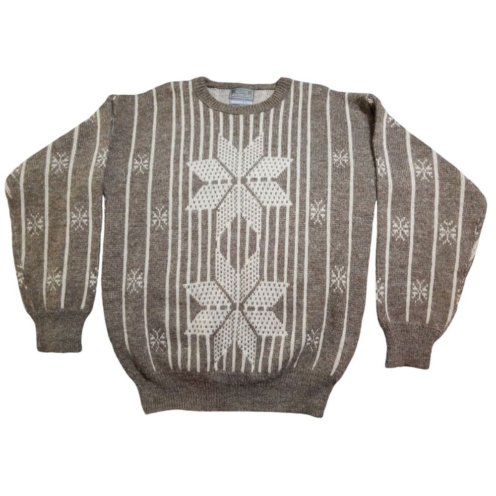 Le Tigre Nordic Lites Sweater Vintage 90s Snowflake Mens Medium